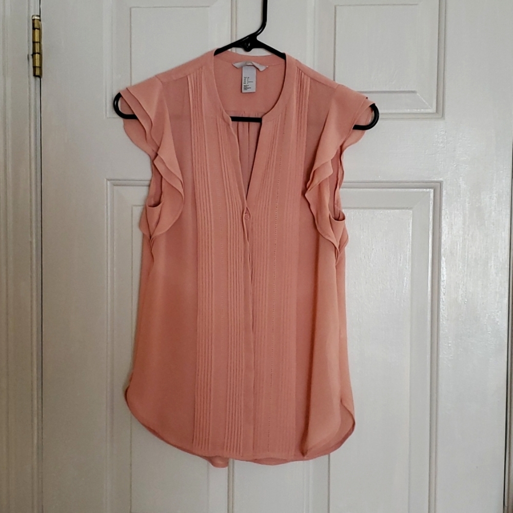 H&M sleeveless blouse, size 4, peach 🍑